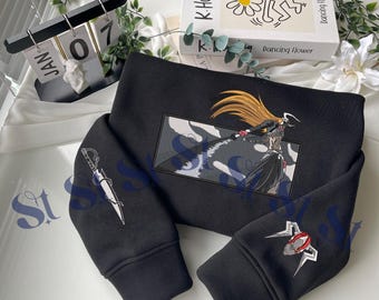 Sweat-shirt anime brodé : motif combat shinigami