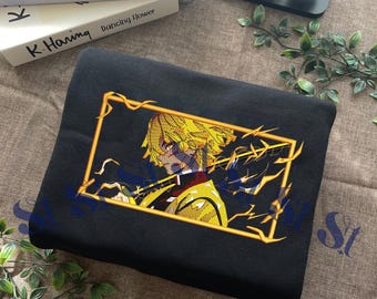 Embroidered Anime Sweatshirt: Thunder Breathing Design