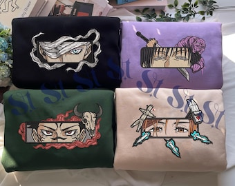 Sweat-shirt anime brodé : bataille de sorcellerie - Sweat à capuche technique de la malédiction, cadeaux pour les amateurs de JJK