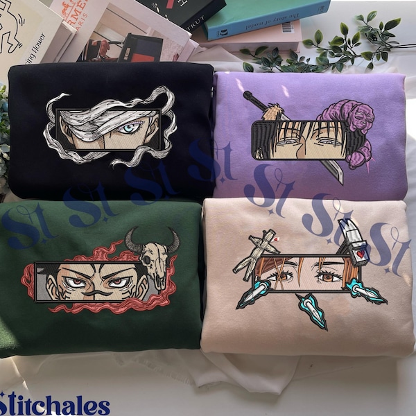 Embroidered Anime Sweatshirt: Sorcery Battle - Curse Technique Hoodie, Gifts for JJK Lovers