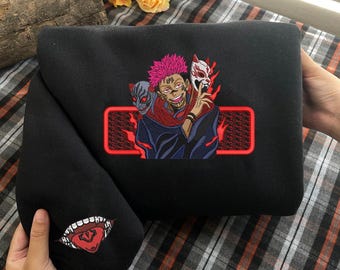 Embroidered Anime Sweatshirt: King of Curses, Malevolent Shrine Design, Gifts for JJK Lovers