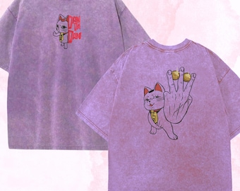Embroidered Anime Washed Shirt: Alien Ghost Seiko Turbo Design, Christmas Gifts for Dandadan Lover