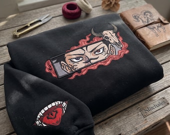 Embroidered Anime Sweatshirt: King of Curses, Malevolent Shrine Design, Gifts for JJK Lovers