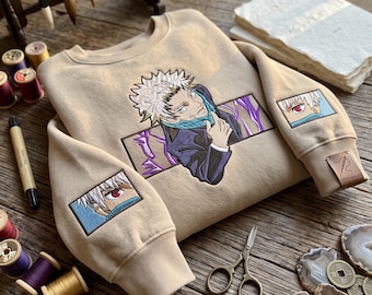 Embroidered Anime Sweatshirt: Cursed Speech Technique Design, Christmas Gifts for JJK Lovers