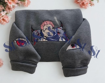 Haftowana bluza anime: Król klątw, projekt świątyni złowrogiej, prezenty dla miłośników JJK