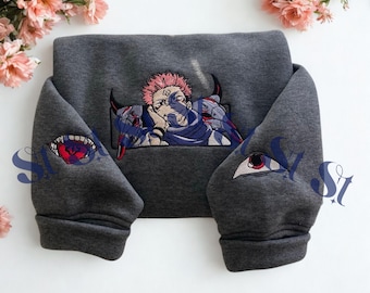 Moletom bordado de anime: Rei das Maldições, design de santuário malévolo, presentes para fãs de JJK