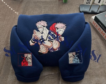 Geborduurd anime-sweater: King of Curses - Malevolent Shrine-hoodie, cadeaus voor JJK-liefhebbers