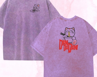 Embroidered Anime Washed Shirt: Alien Ghost Seiko Turbo Design