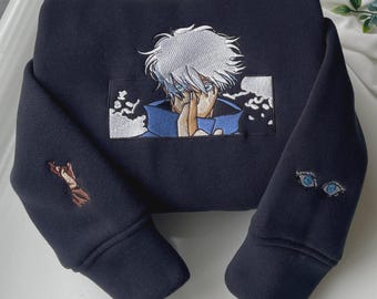 Embroidered Anime Sweatshirt: Cursed Technique Manga Design, Gifts for JJK Lovers