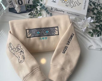 Embroidered Anime Sweatshirt: Limitless Cursed Technique - Six Eyes Hoodie, Gifts for JJK Lovers