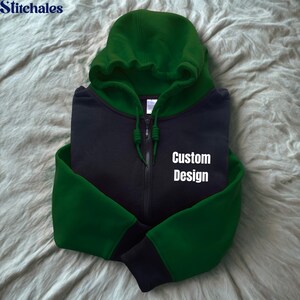Colorblock Zip Hoodie - Etsy