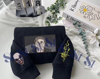 Geborduurd anime-sweater: Deadly Sentencing - Hoodie met beulszwaard, cadeaus voor JJK-liefhebbers