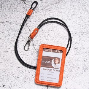 ID-Kartenhalter, Leder LyChee Muster-Ausweishalter mit Metallclip, 3 Kartenfächer, Mini-Kartenetui, individuelles Bürogeschenk, Vatertagsgeschenk