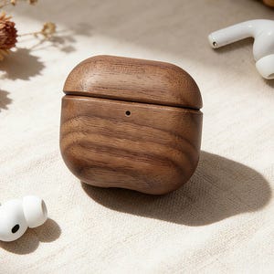 Día de la Madre, Funda de madera personalizada para AirPods 4, Funda artesanal para Apple Airpods, Regalo de cumpleaños para él/ella,