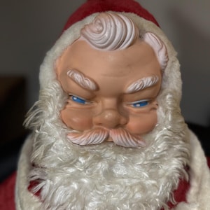 ヴィンテージ ラバーフェイス スタンデング サンタ人形 1950/60年代 Vintage Rubber Face Plush Santa - Etsy