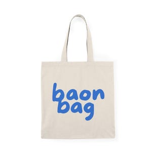 Filipino Tote Bag Cotton Blue Tote for Grocery Bag Reusable Shoulder Bag Farmers Market Tote Baon