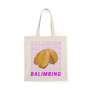 Filipino Tote Bag Cotton Street Style Tote for Foodie Grocery Bag Reusable Shoulder Bag Farmers Market Tote Starfruit