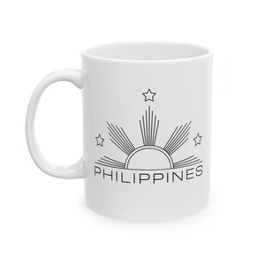 Tasse minimaliste soleil philippine Idée cadeau philippine Cadeau unique Tasse amusante pour thé Tasse café Fierté des Philippines
