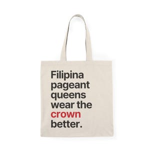 Filipino Tote Bag Cotton Street Style Tote for Grocery Bag Reusable Shoulder Bag Farmers Market Tote Pageant