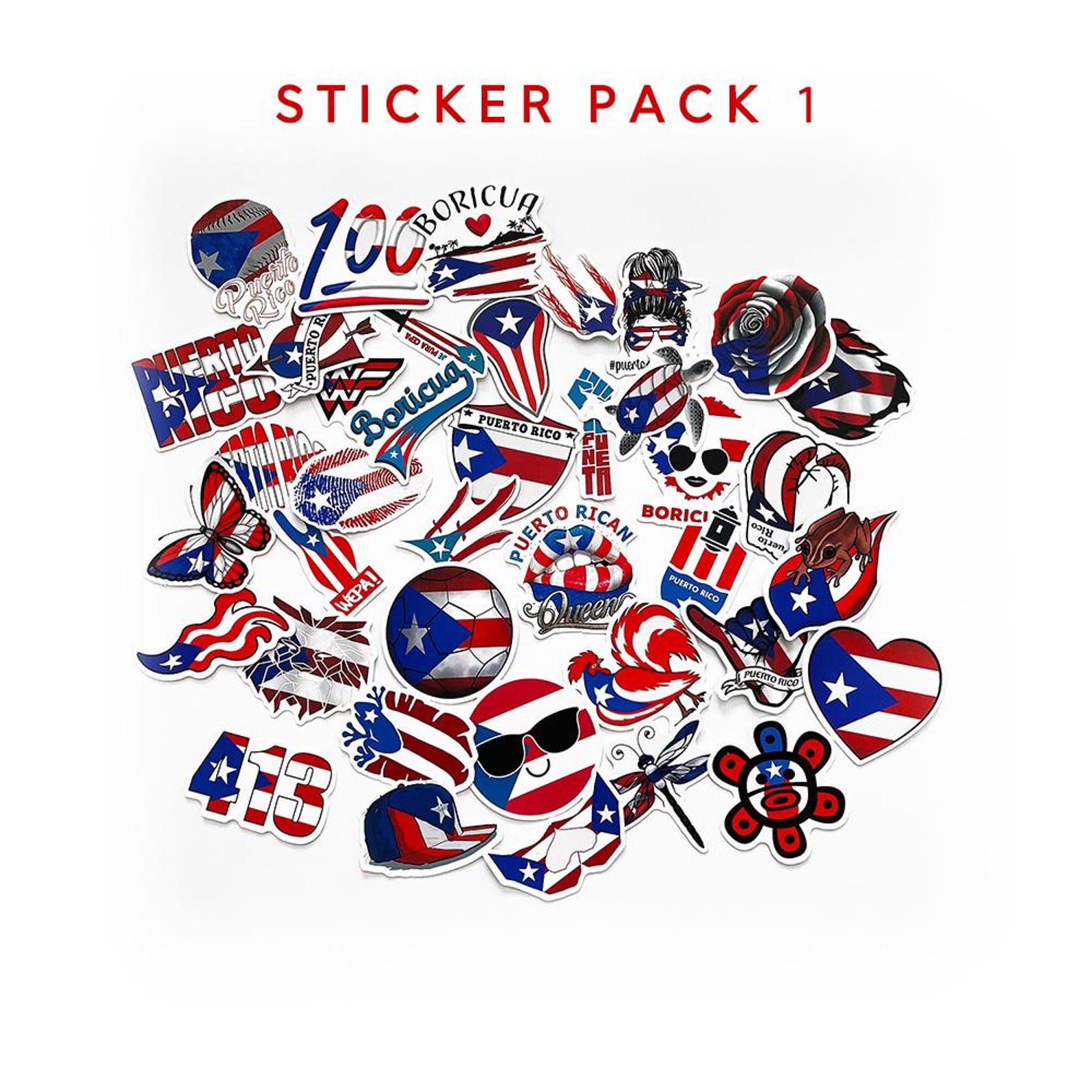 Puerto Rico Auto Sticker Puerto Rico Boricua Sticker Pack - Etsy
