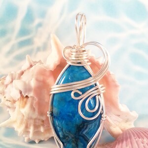 Blue Crazy Lace Agate Pendant