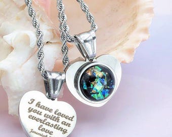 Collar con dije de corazón de plata y resina con forma de galaxia y hojas de oro negro, acero S, negro, resina con purpurina de galaxia, amor inspirador, joyería de fe