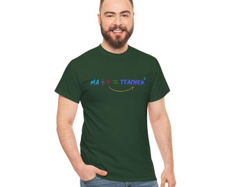 Wiskundeleraar Unisex zwaar katoenen T-shirt, cadeau voor opvoeders, waardering leraar, leuke klaskleding, T-shirt wiskundeliefhebber