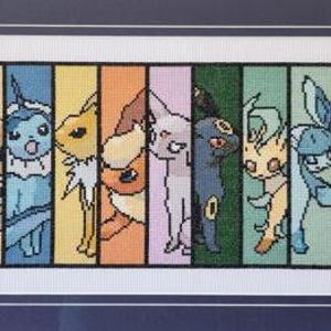 Patrón de punto de cruz Eeveelutions
