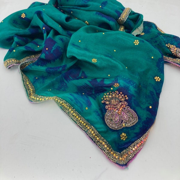 beaded silver shawl