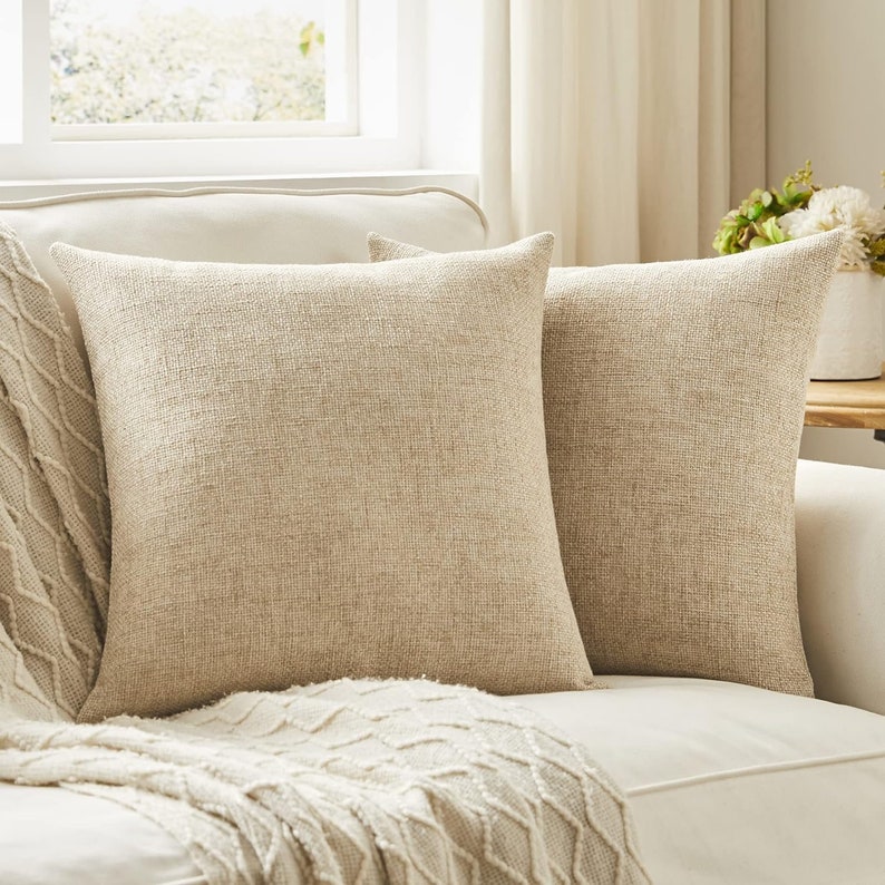 SHABBY CHIC Natural Linen Pillow Covers Decoration CRAFTING Etsy