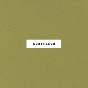 May include: A solid green fabric swatch with the text "pearttree" printed in black.
