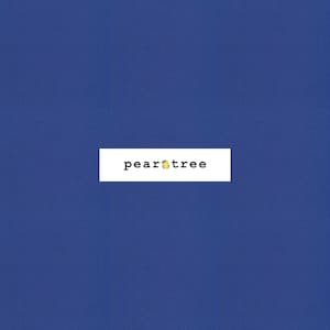 May include: Solid blue background with the text "peartree" in white.