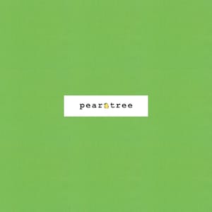 May include: A solid green background with the text "peartree" in black font.