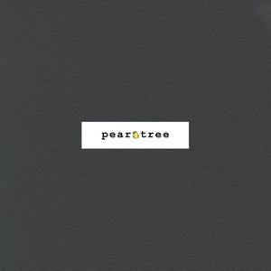 May include: A dark gray background with a white rectangle in the center. The rectangle contains the text "peartree" in black font.