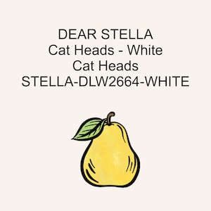 Cat Heads - White by Dear Stella Fabrics | Dear Stella Cat Heads Collection | Dear Stella Fabric | STELLA-DLW2664-WHITE image 2
