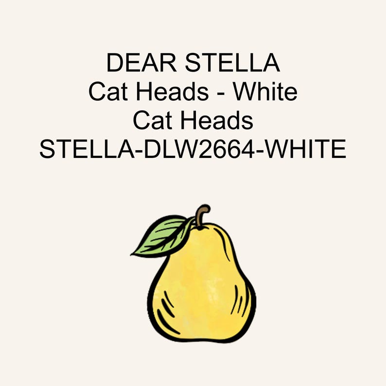 Cat Heads - White by Dear Stella Fabrics | Dear Stella Cat Heads Collection | Dear Stella Fabric | STELLA-DLW2664-WHITE image 2