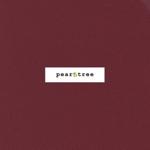 May include: A solid burgundy colored fabric swatch with the text "pearttree" in white.