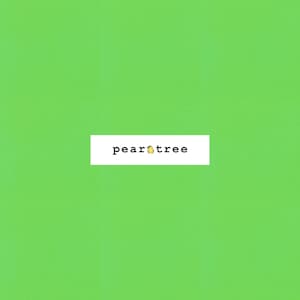 May include: A solid green background with the text "peartree" in white.