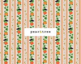 Pumpkin Patch - Linen Metallic Fabric by Rifle Paper Co Fabrics | Rifle Paper Co Halloween Collection | Rifle Paper Fabric | RP1313-LI1M