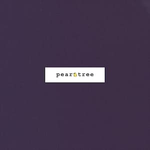May include: A solid purple fabric swatch with the text "peartree" printed in white.