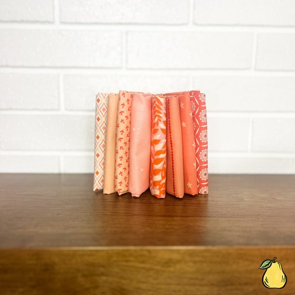 Peach Stash Builder Fabric Bundle | 8 Pieces | Half Yard, Full Yard, and Fat Quarter Bundle Options | Pear Tree Market | PTM-202639