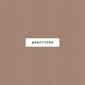 May include: A solid brown background with the text "peartree" in white.