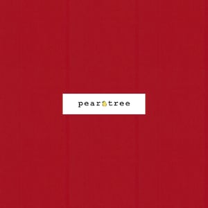 May include: Solid red fabric swatch with the text "pearttree" in white.
