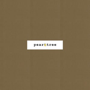 May include: A solid brown fabric swatch with the text "peartree" printed in black.