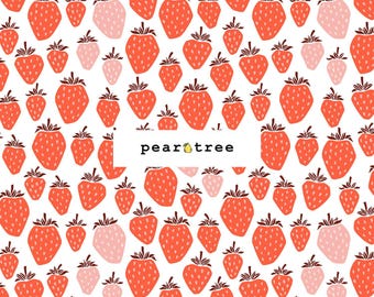 Queen Of Berries - Blushing Red Fabric by Cotton + Steel Fabrics | Cotton + Steel Under The Apple Tree Collection | Cotton and Steel Fabric