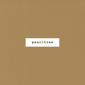 May include: A solid brown fabric swatch with a subtle texture. The fabric is a light brown color and has a slightly rough feel. The swatch is labeled "peartree" in black text.