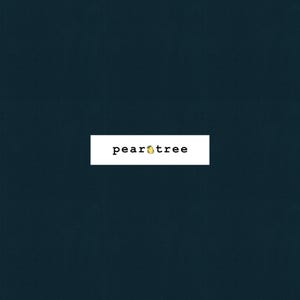 May include: A white rectangle with the text "peartree" in black font. A small yellow pear icon is centered between the words "pear" and "tree".