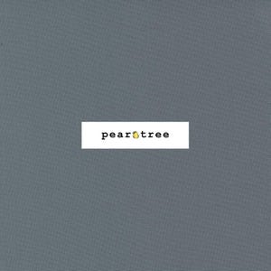 May include: A solid, dark blue fabric swatch with the word "peartree" printed in white.