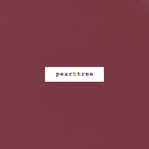 May include: A solid burgundy colored fabric swatch with the text "pearttree" in white.