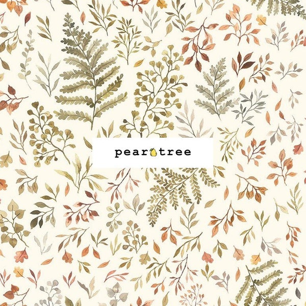 Autumn Ferns and Leaves Cream by Dear Stella Fabrics | Dear Stella Little Fawn and Friends Collection | Dear Stella Fabric | STELLA-DNS1906-